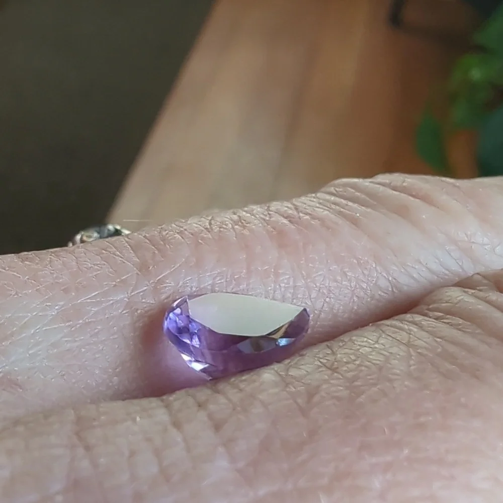 Teardrop Purple Amethyst Ring Gem for Fine Jewelry